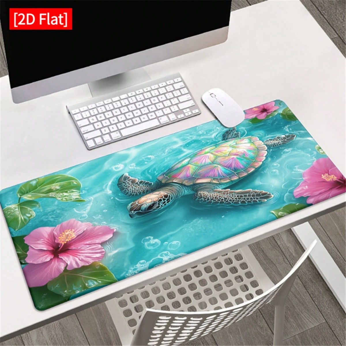 [2D Flat]1pc Sea And Hibiscus  - Desk Setup Pc And Laptop review and price