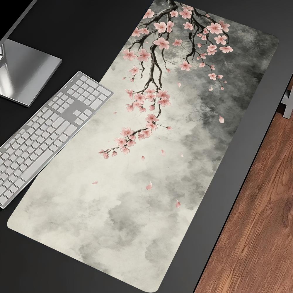 Plum Blossom Ink Art Extended  - Desk Setup Pc And Laptop review and price