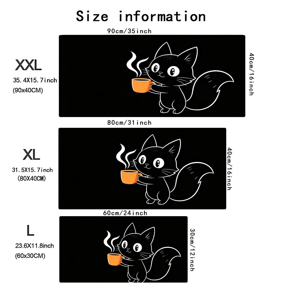 Cute Line Art Cat Hold Coffee  - Desk Setup Pc And Laptop review and price